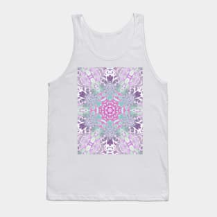 1980s girly preppy bohemian pastel pink lilac purple mandala Tank Top